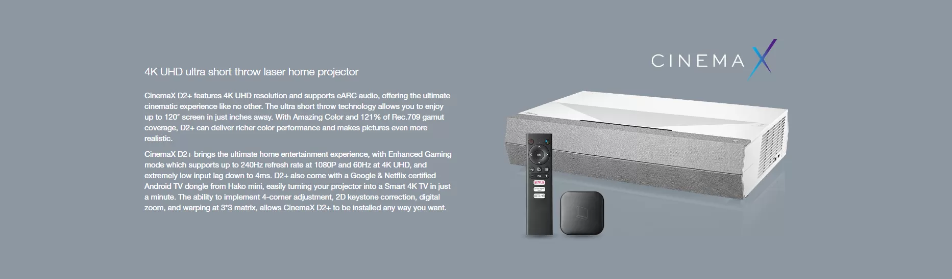 Máy chiếu laser 4K Optoma CinemaX D2+